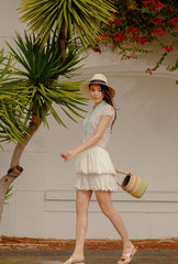 RW31010- Two-Layer Crepe Blend Skirt